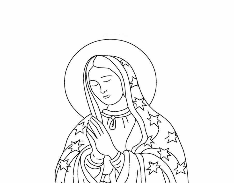 Dibujo De La Virgencita Para Colorear Imagenes Cristianas Para Colorear Dibujos Para Colorear