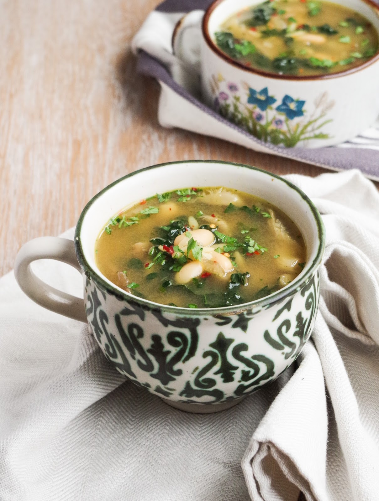 White bean, Mushroom & Kale Soup Euphoric Vegan