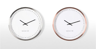 Silver and copper rose gold wall clock
