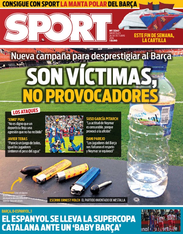 FC Barcelona, Sport: "Son víctimas, no provocadores"