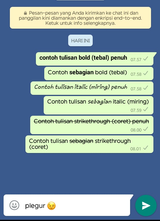 Cara Membuat Tulisan Tebal Miring Coret Bahkan Kombinasi Di Whatsapp