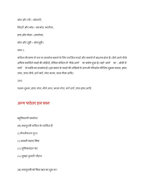 NCERT Solution For Class 7 Hindi Chapter 4 कठपुतली 05