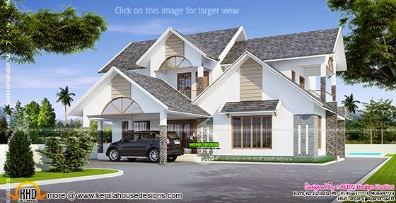 Sloping roof home
