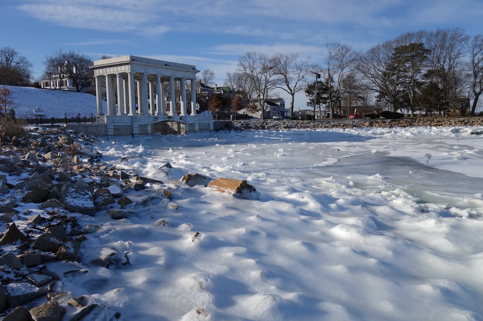 Joe's Retirement Blog Frozen Salt Water, Plymouth Rock, Plymouth, Massachusetts, USA