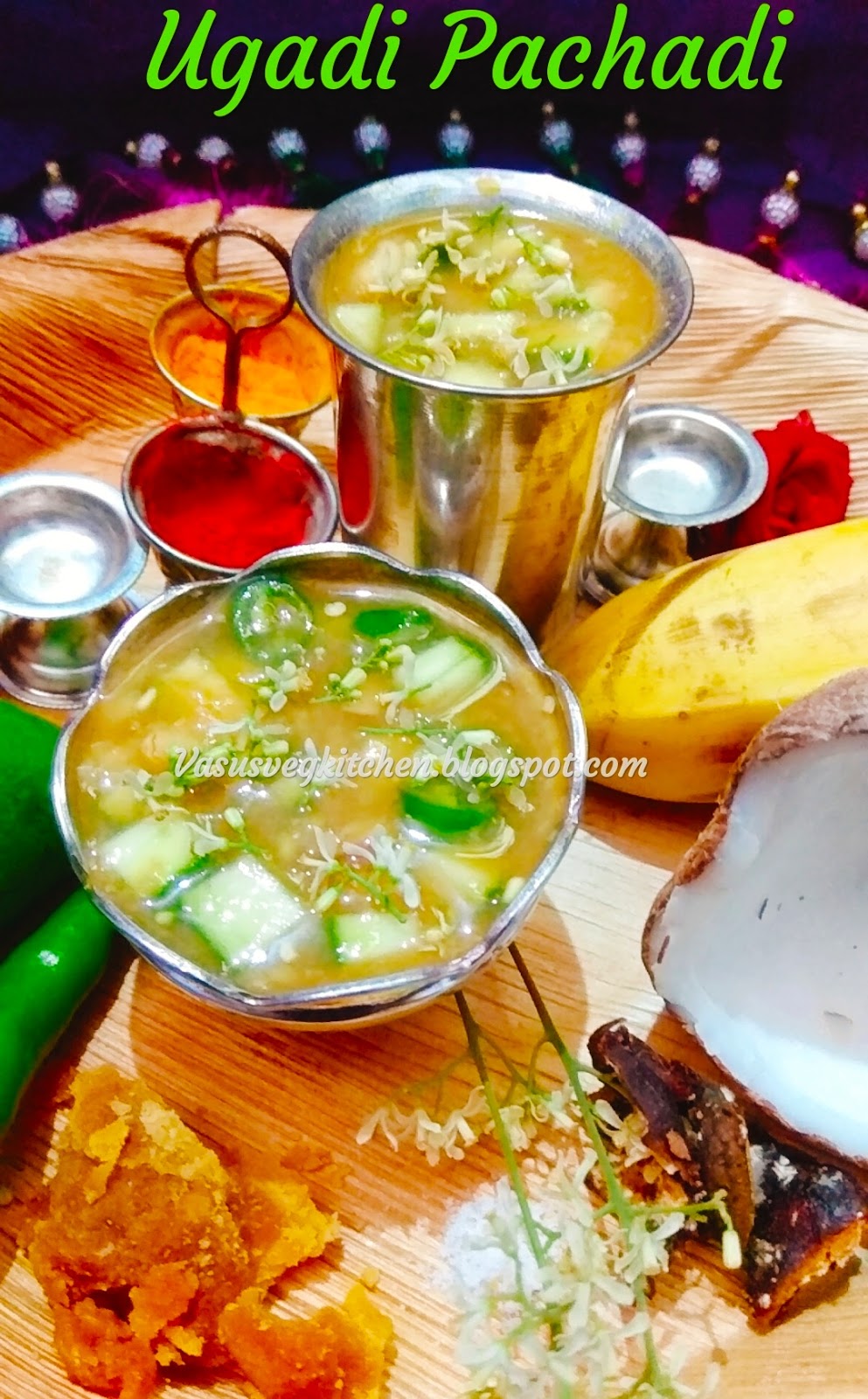 Vasusvegkitchen Ugadi Pachadi, how to prepare ugadi pachadi for Andhra