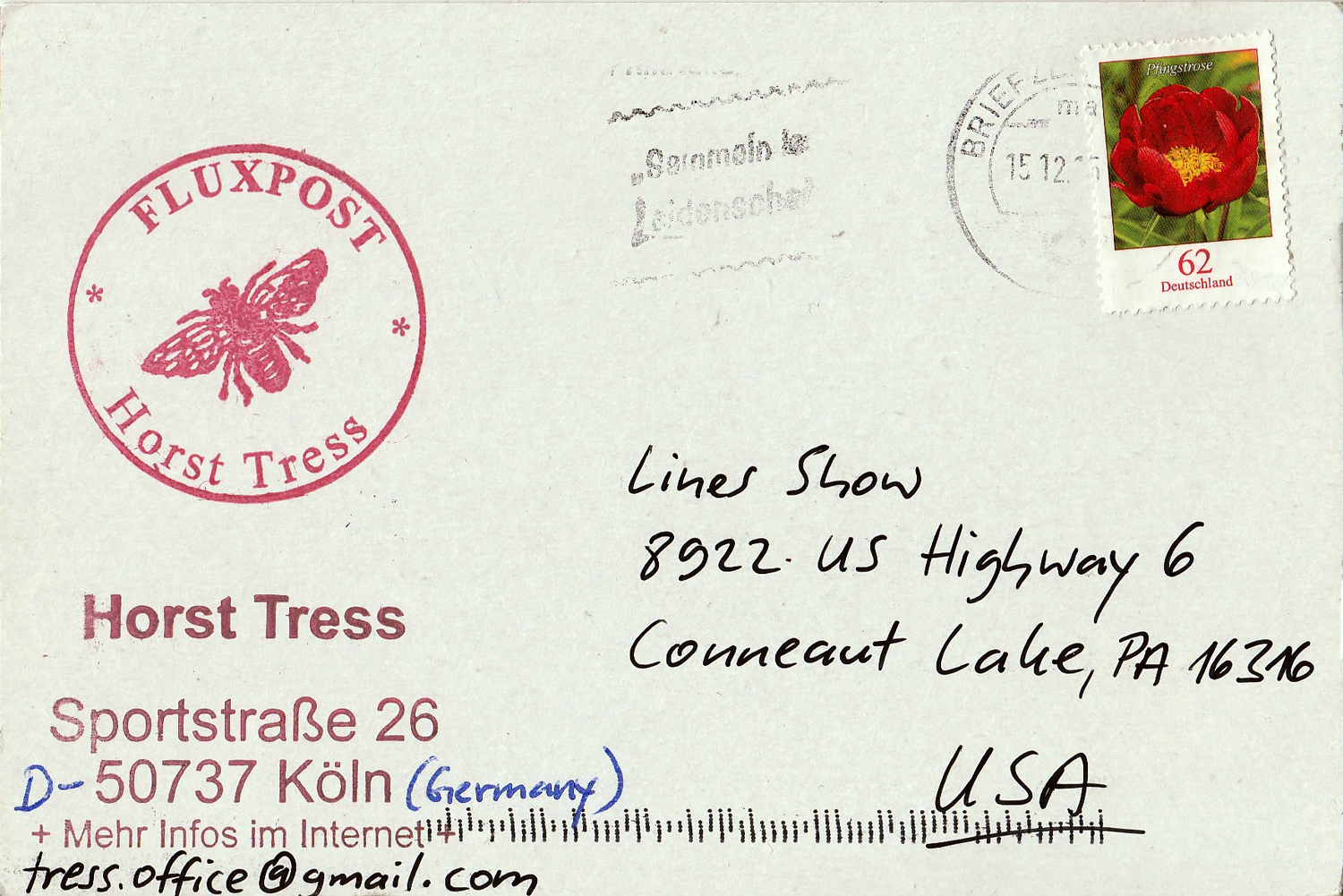 Mail Art Postcard Exhibition Horst Tress