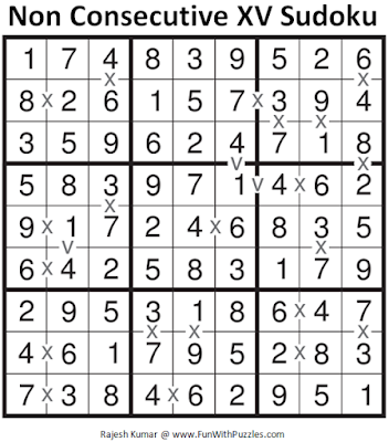 Non Consecutive XV Sudoku (Daily Sudoku League #134) Solution