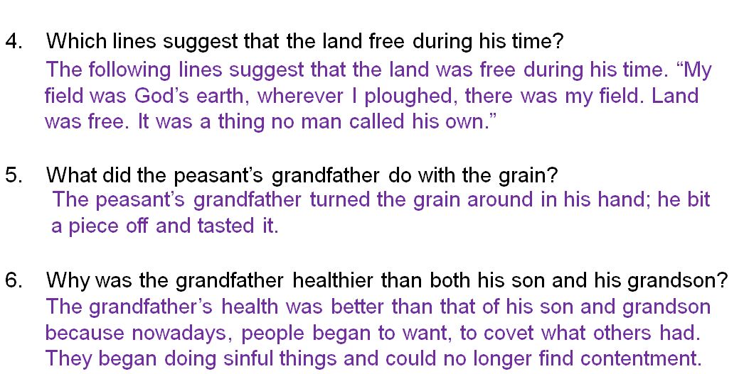 STARS OF PIS AHMEDABAD STD VI English Chaper A Grain as Big as Hen's