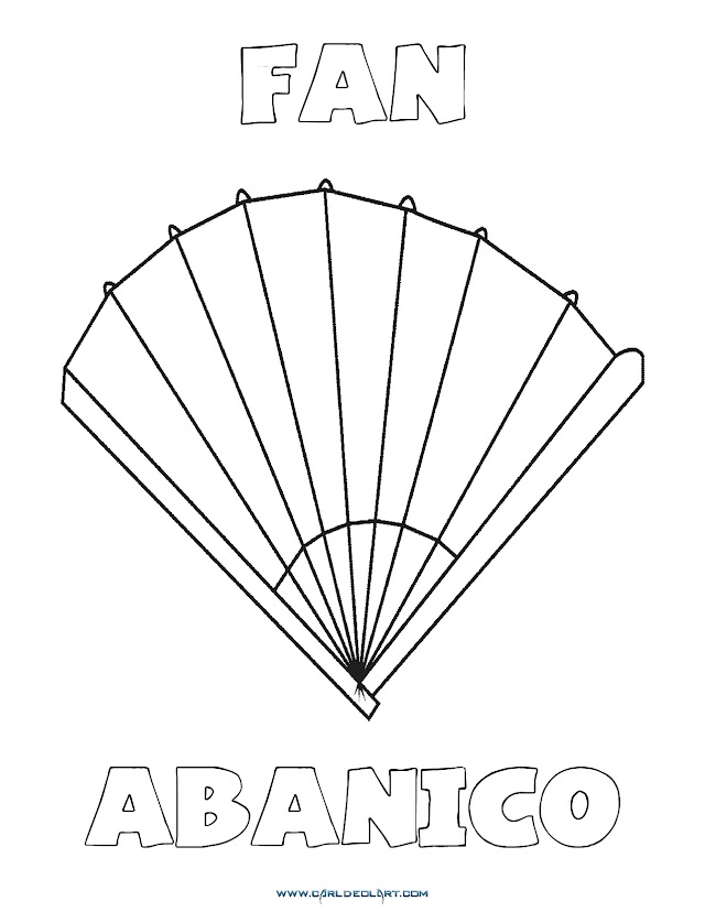 Dibujos Inglés - Español con A: Ábanico - Fan