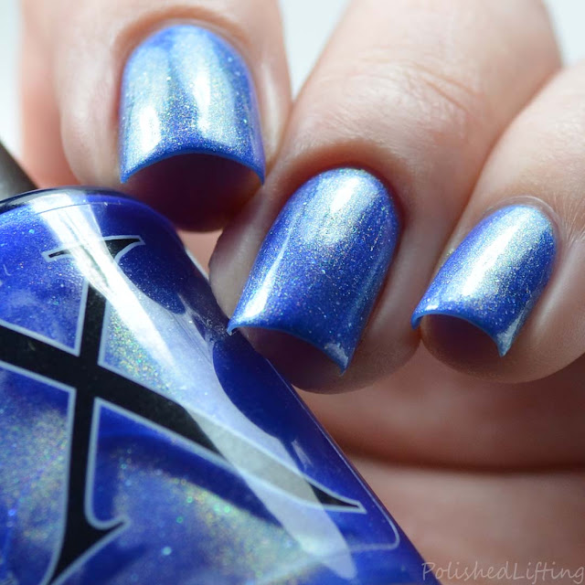 royal blue nail polish with shimmer
