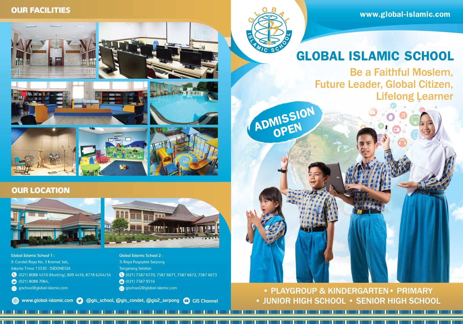 7 Contoh Desain Brosur Sekolah Islam [TK, SD, SMP, dan SMA 