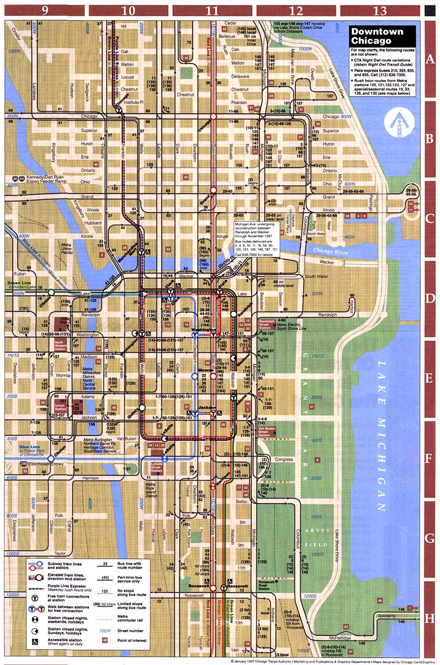 Map of Chicago, USA