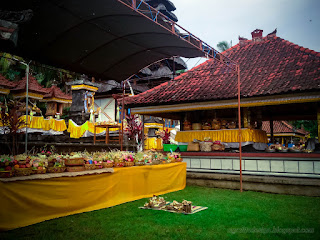 Atmosphere And Balinese Offerings In The Family Temple In The Beginning Of Ceremonial At Ringdikit Village, North Bali, Indonesia