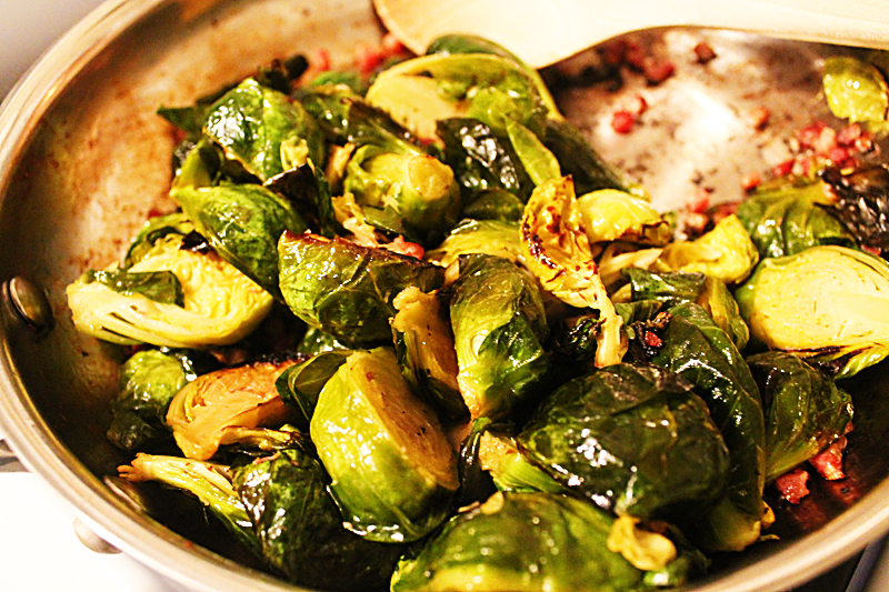 Inspired Kara Maple Roasted Brussels Sprouts with Pancetta