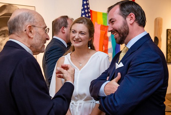 Hereditary Grand Duchess Stephanie and Hereditary Grand Duke Guillaume attended the opening of "Art2Cure" exhibition in New York City