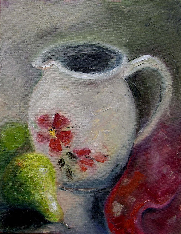 Water Pitcher with Pears