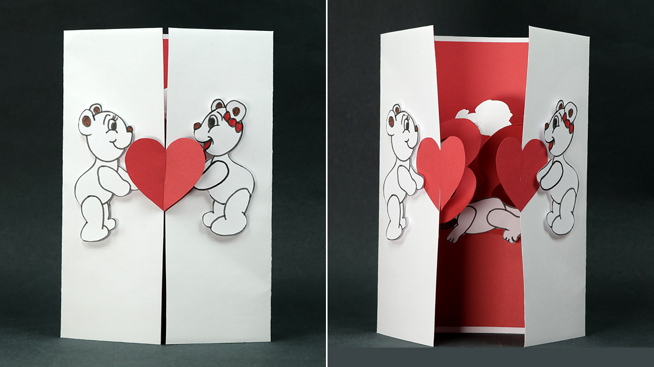 DIY Valentine Card - Kissing Couple Pop Up Card Making Tutorial Artsy
