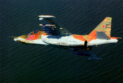 Су-25 из 960-го ШАП в полете над Азовским морем.