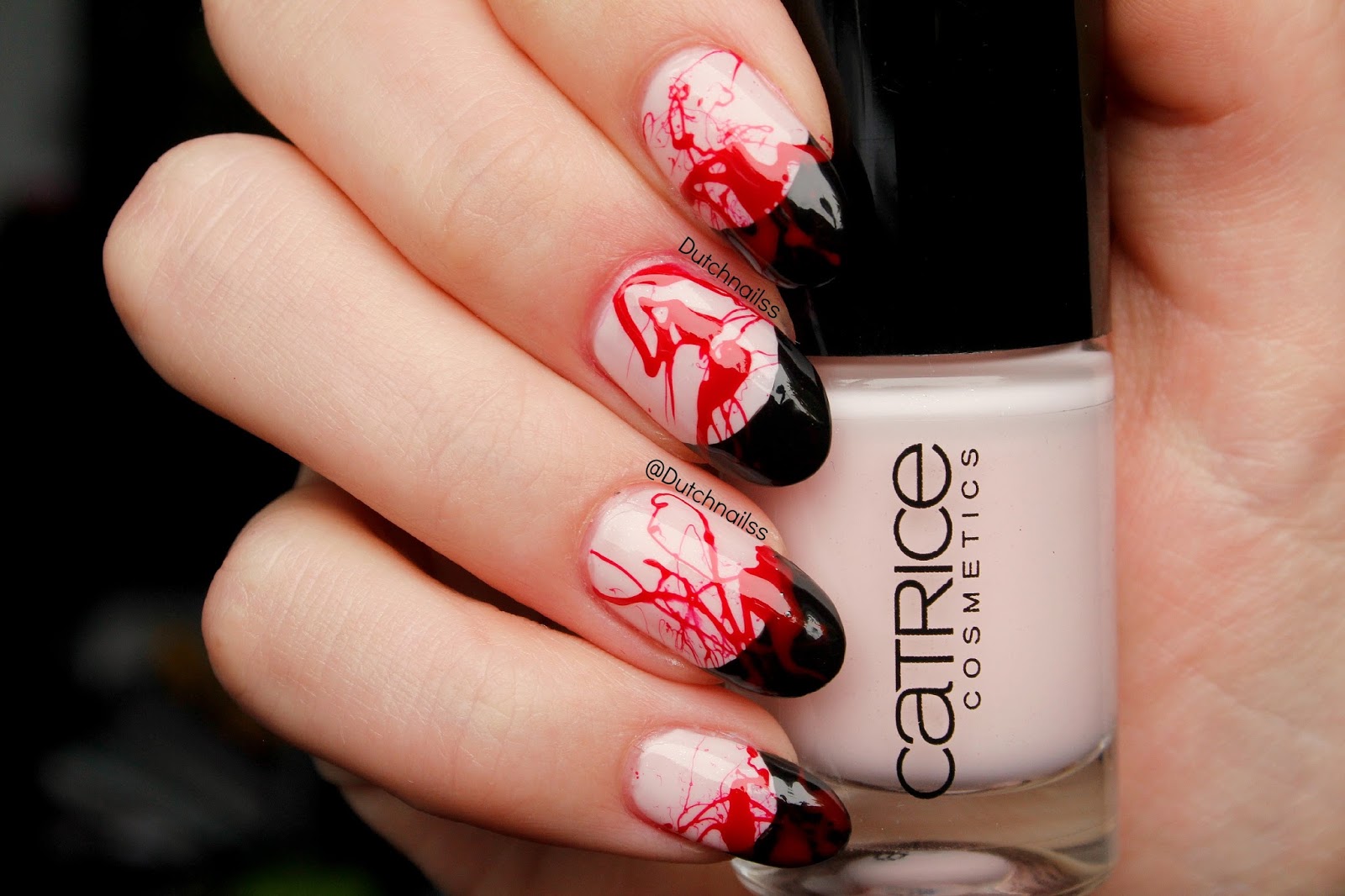 Dutchnailss: #76 Halloween nailart: Blood Spatter