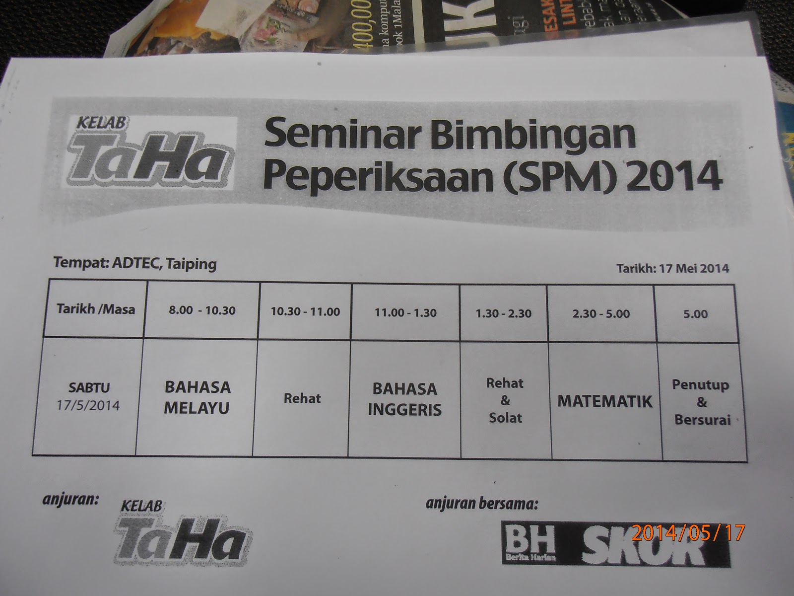 Mei 2014 Smk Toh Johan Trong Perak