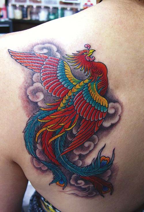 shoulder back simurg bird tattoo shoulder back simurg bird tattoo