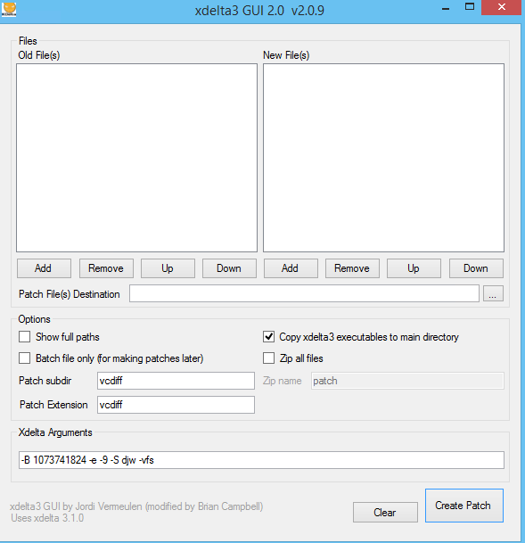How to patch with xdelta ui honwest