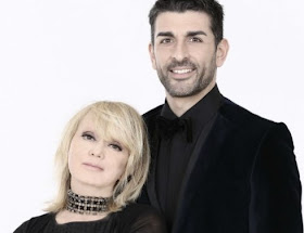 Rita Pavone with dance partner Simone di Pasquale in a publicity shot for the TV show Ballando Con le Stelle