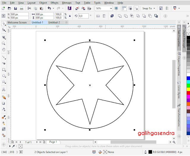 Corel Draw Align to center odd triangle polygon center circle