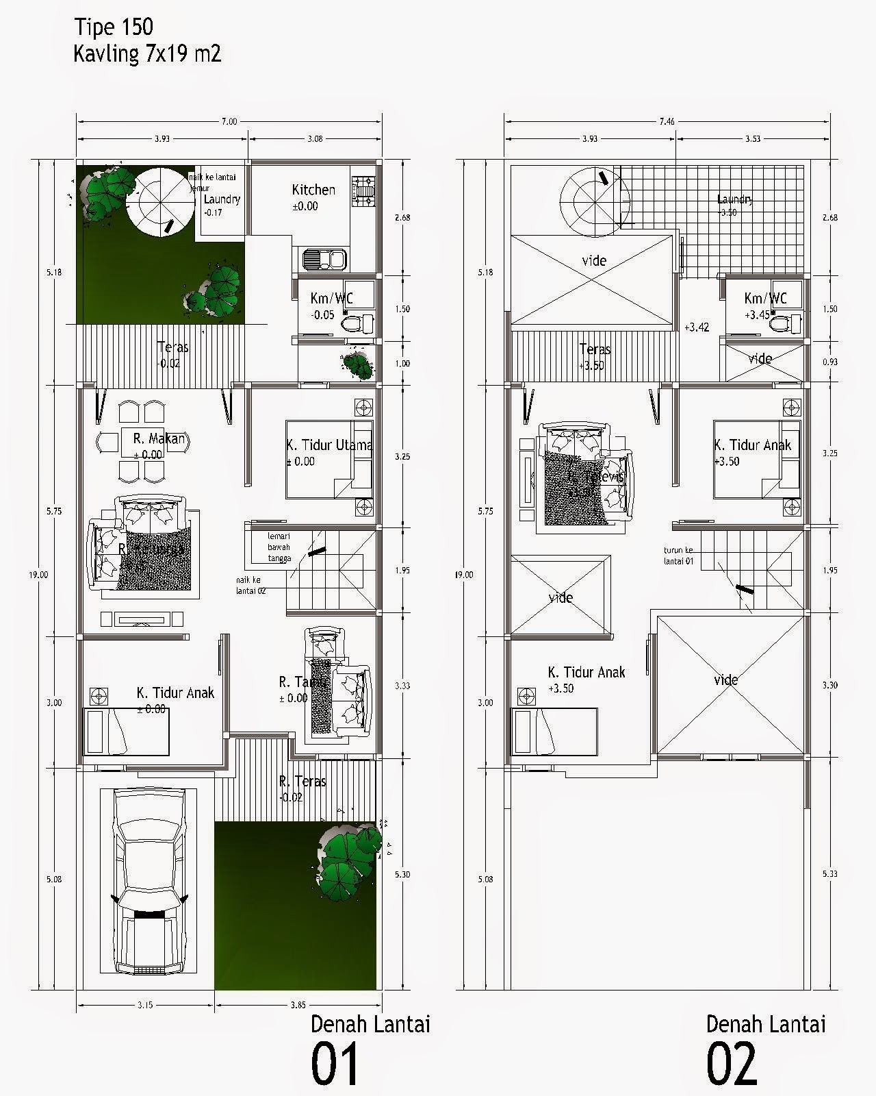 Denah Rumah Minimalis 2 Lantai Lengkap Desain Rumah Minimalis