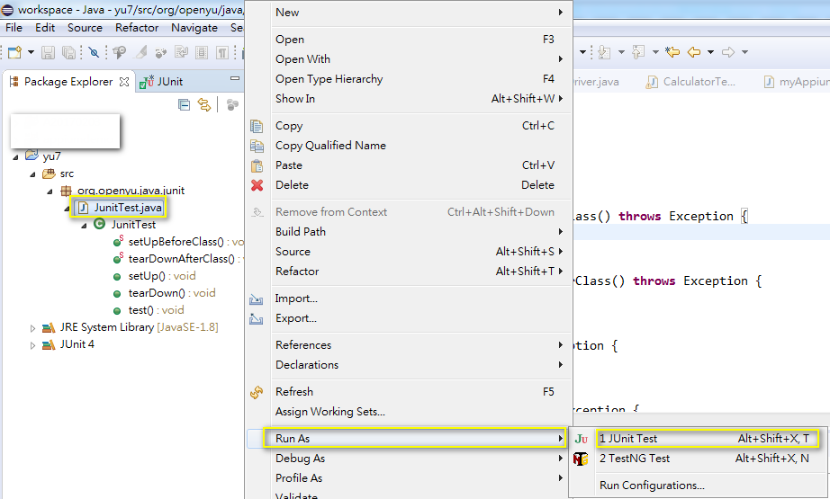 【YuYu】Android範例Source 【Windows 7 64bit】【Eclipse Juno】【JUnit 4】從下載到第一個