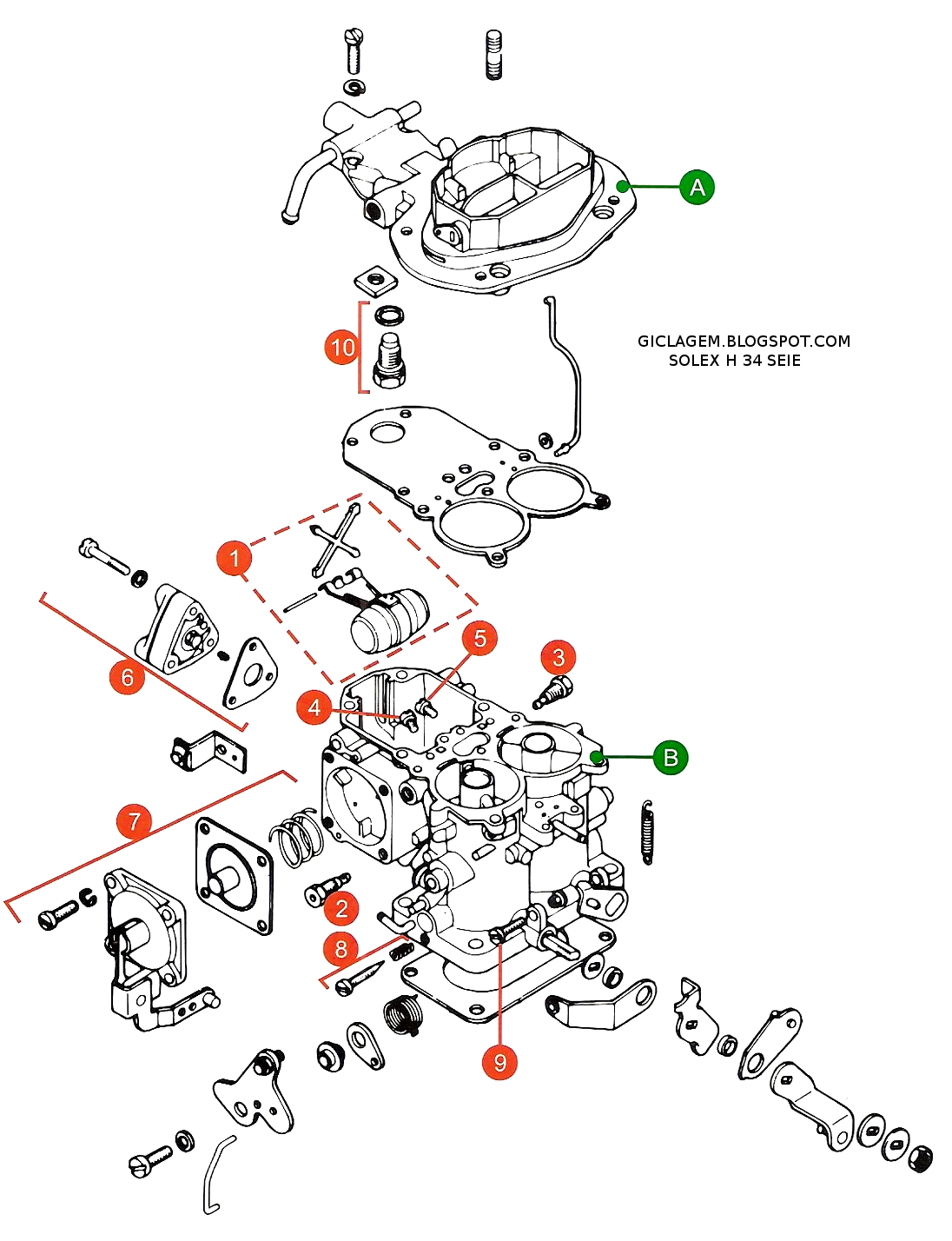 O Carburador H34SEIE, produzido pela Solex/Brosol, também é chamado de  SOLECÃO ou