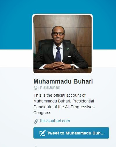 Buhari on Twitter for elections campaign 2015