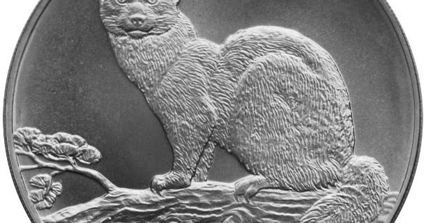 Серебряная монета Соболь 1995 Россия 3 рубля | Silver UNC ...