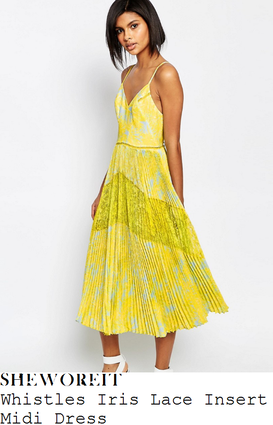 sheworeit Caroline Flack's Whistles Iris Sunshine Yellow & Ice Blue