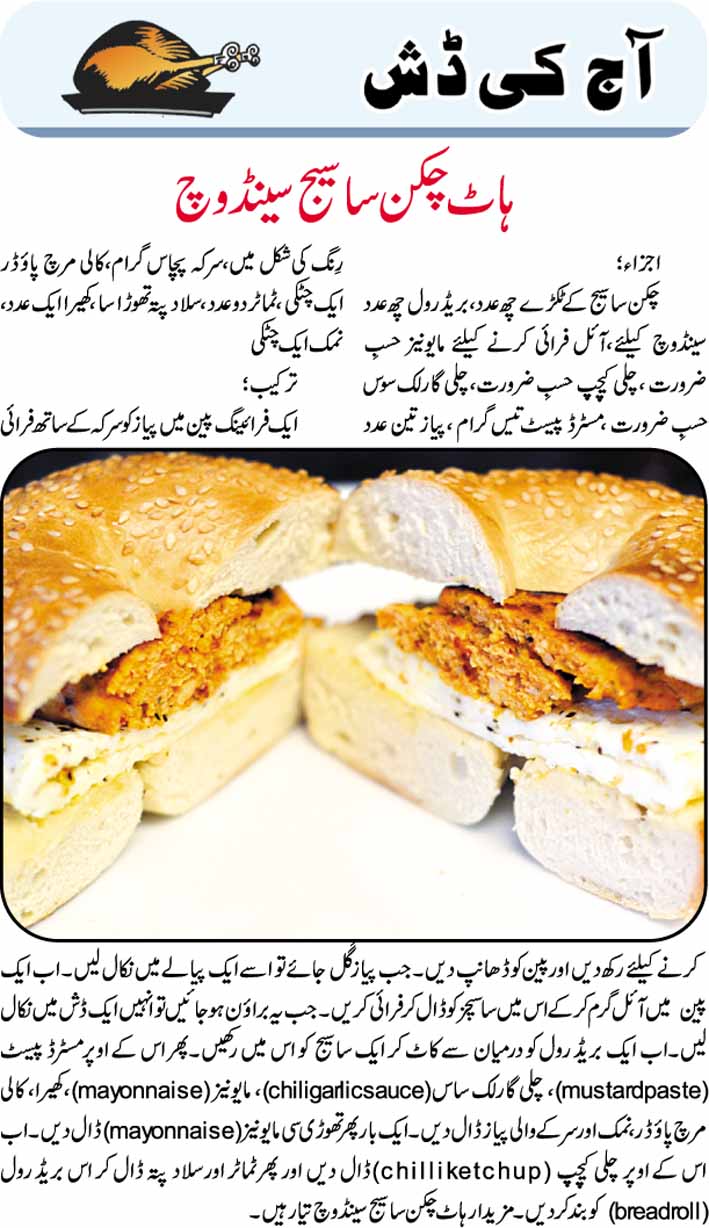 recipes Hot Chicken Sausage Sandwich Recipe in Urdu