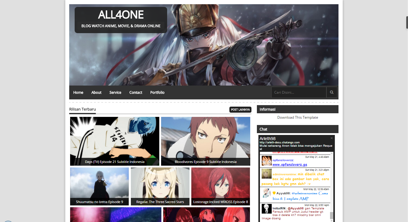 Fansub AMP Blogger Templates For Anime