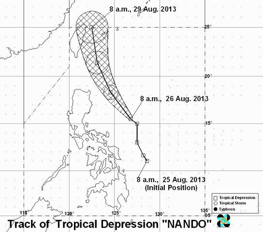 Typhoon Nando PAGASA weather forecast August 26, 2013