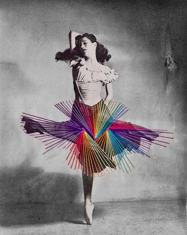 José Romussi bordados coloridos em fotografias antigas