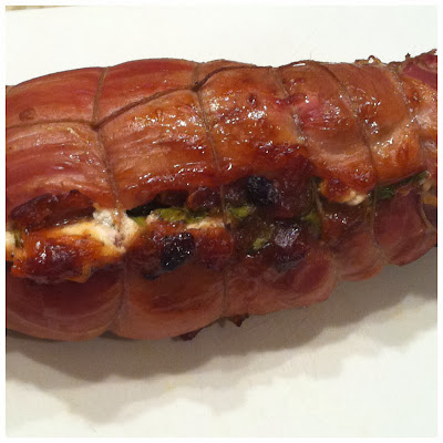 Big Green Egg: Cream Cheese, Spinach and Apple Cranberry Chutney Stuffed Pork Loin | The Lowcountry Lady