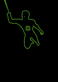 cartel minimalista  de super héroe de linterna verde