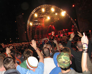 Picture of the crowd at the stage one night at Electric Picnic music festival in 2006