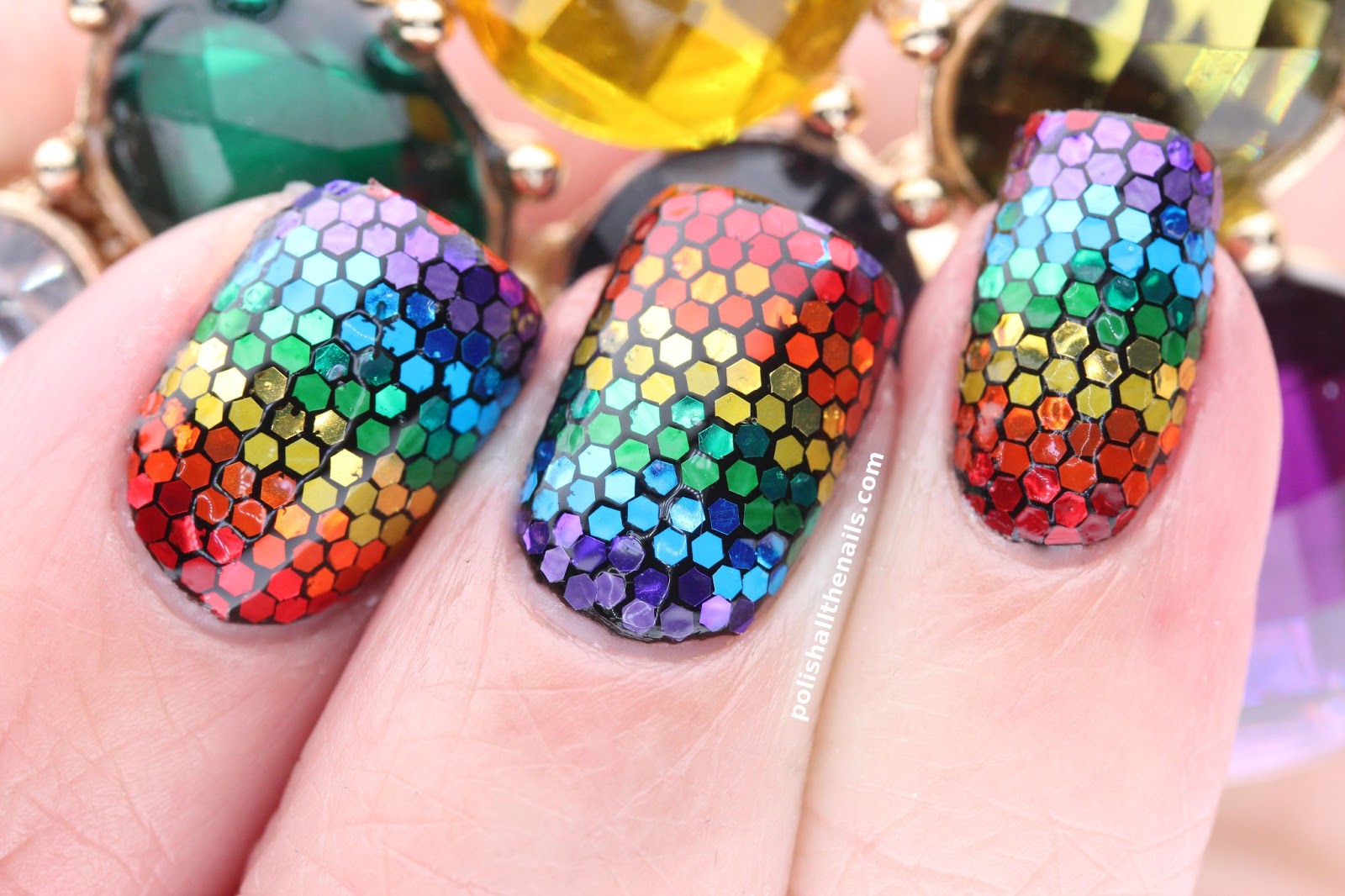 Nail Art: Rainbow Nails, Mixing Matte and Shiny Glitter Together for ...