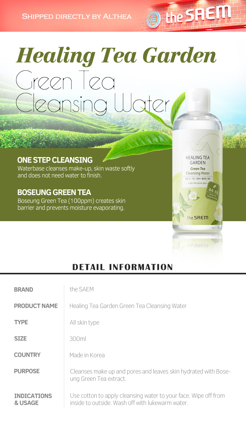 Review The Saem Healing Tea Garden Green Tea Cleansing Water