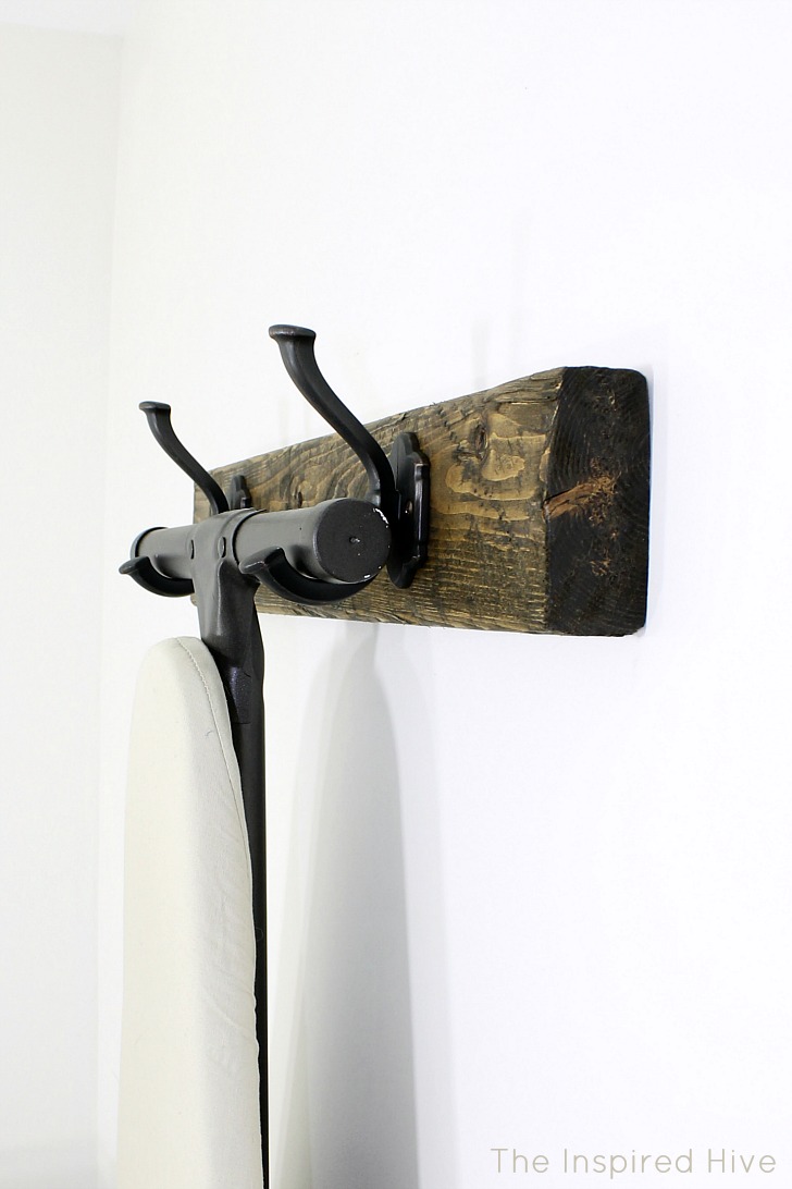 DIY Rustic Wooden Ironing Board Hanger The Inspired Hive