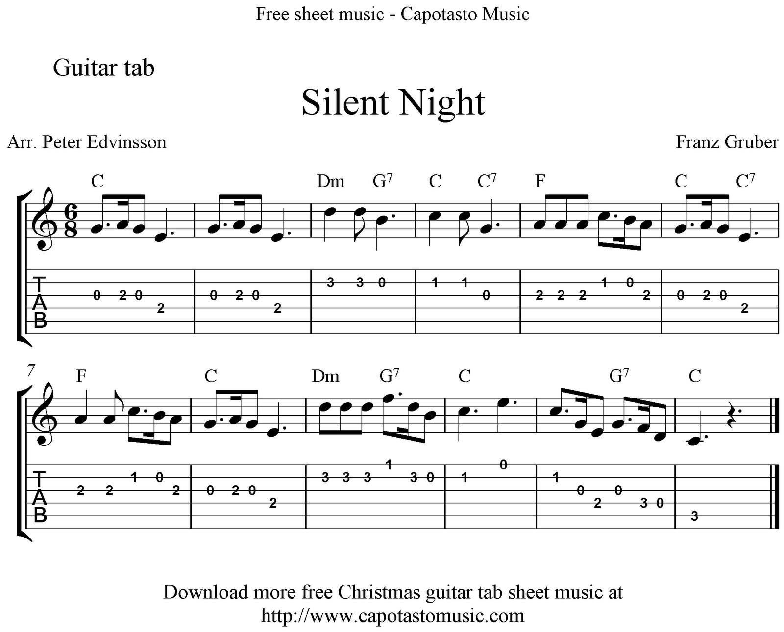 Silent Night Printable Sheet Music