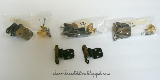 kitchen cabinet brass hardware plastic bags tape