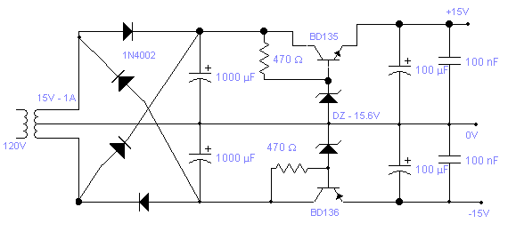 Transistor548 - O blog da eletronica Prática : Fonte Simétrica Regulada