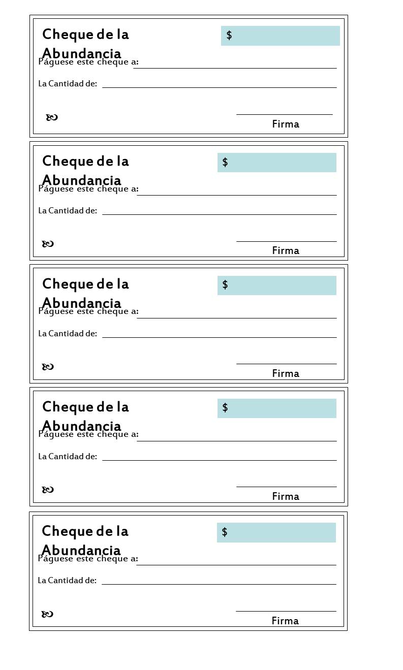 Ángeles Amor: EL CHEQUE DE LA ABUNDANCIA