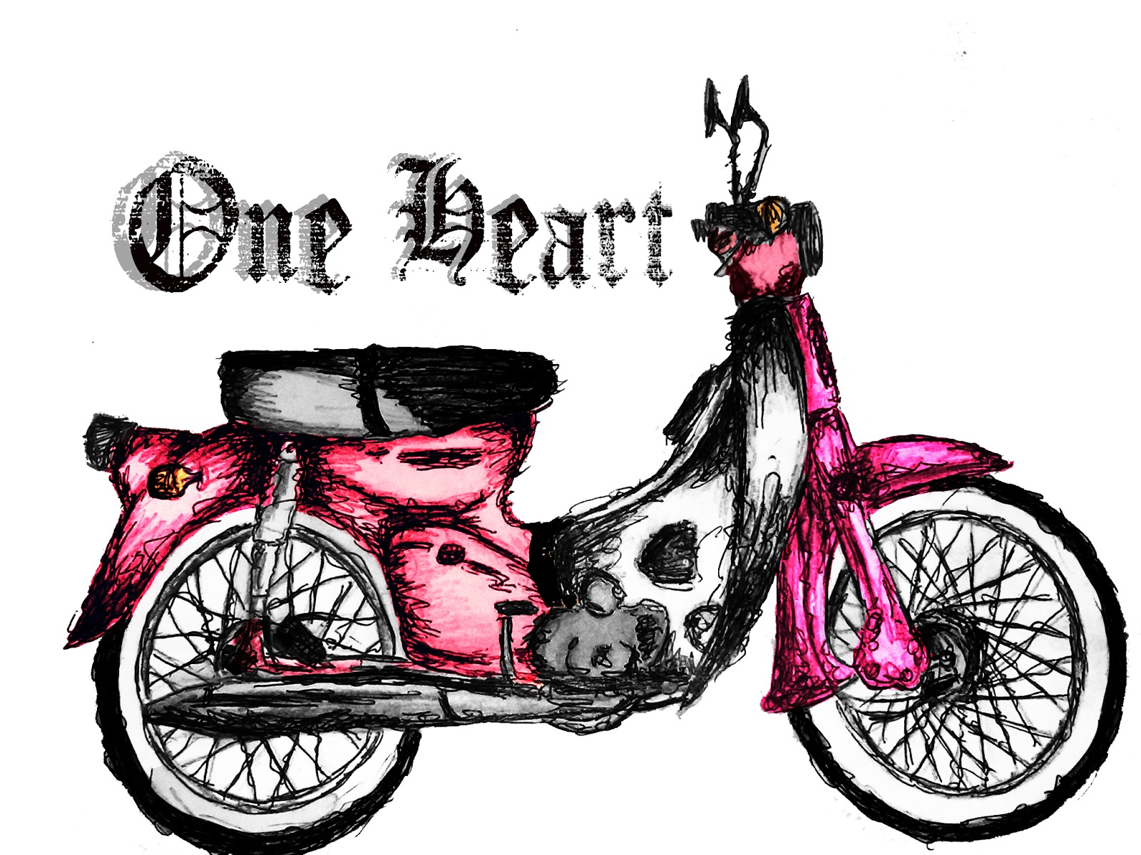 Gambar Lukisan Pensil Sepeda Motor