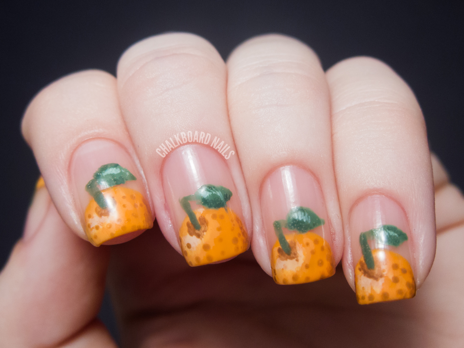 31DC2012 Day 02, Orange Nails Chalkboard Nails Phoenix, Arizona Nail Artist